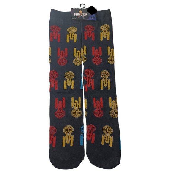 Star Trek Crew Socks NEW Size Mens 6-12 Novelty -1 Pair -Quirky -Logo -Trekkie - Picture 1 of 9